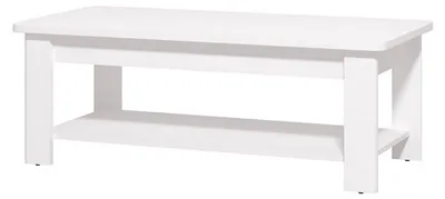 Produktbild von Dmora Couchtisch Pella 124x60x45h cm Weiß, ein Fach rechteckige Form