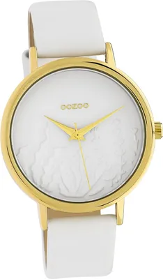 Produktbild von Oozoo Leder Damen Uhr C10601 Analog Quarzuhr Armband weiß Timepieces D2UOC10601