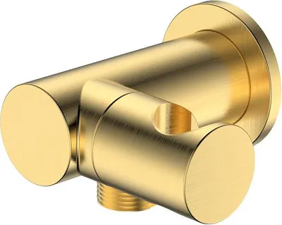 Produktbild von Avapax | Anschlusswinkel Mit Halterung - Gold Gebürstet - G1/2 Gewinde - Unterputzmontage - Messing