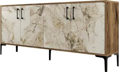 Produktbild von Dmora Credenza Orionis 180x35x78 cm Braun 2 Regale, 4 Fächer
