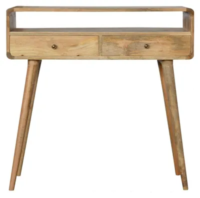 Produktbild von Artisan Furniture Massivholz-Konsolentisch in Eichenoptik mit geschwungenem Design