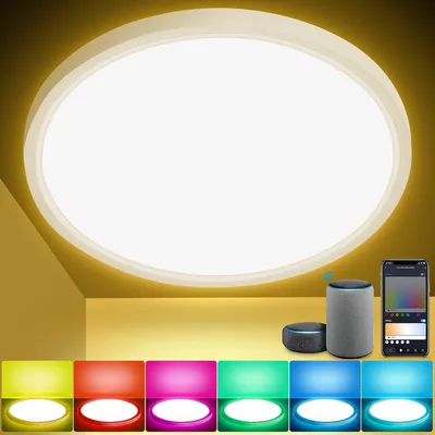 Produktbild von Smart LED Deckenleuchte 24W für Küchenlampe, Küche - RGB Leuchte, Büroleuchte, dimmbar