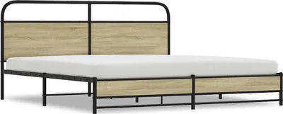 Immagine prodotto di vidaXL Letto in metallo senza materasso rovere Sonoma 183x213 cm