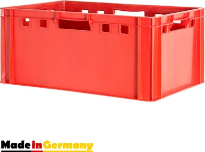 Produktbild von Fleischkiste E3 Fleischkiste Rot Fleischerkiste Fleischkisten Kiste Fleischkiste Eurobox Lebensmittelecht 60 x 40 Metzgerkiste Auswahl Kingpower, Anzahl:1