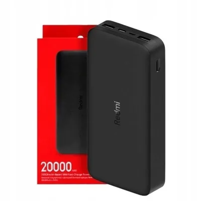 Produktbild von Powerbank Xiaomi Redmi 20000Mah 18W Schnellladung 3 Ports Schwarz Usb-C Usb-A