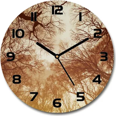 Produktbild von Wanduhr aus Glas 30fi Glasbild Glasuhr Gehärtetes Glas - schwarze-zeiger - Forest