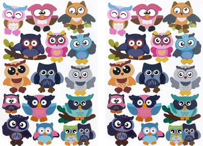 Produktbild von Oblique Unique Eulen Aufkleber Set Uhu Sticker 30 Stk. für Kinder Geburtstag zum Spielen Basteln Scrapbooking