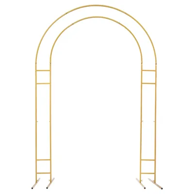 Obrázok produktu pre Kovový svadobný oblúk, rozmer 1,5 m x 2,2 m, nosnosť 10 kg, zlatá farba, L