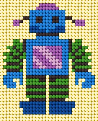 Imagen del producto de Kit de bordado para principiantes: "Mi primer bordado: Robot"