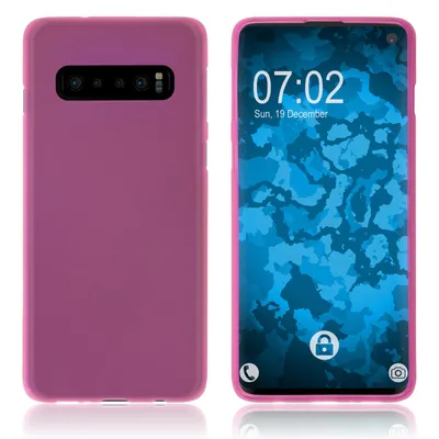 Produktbild von PhoneNatic Case kompatibel mit Samsung Galaxy S10 - pink Silikon Hülle matt Cover