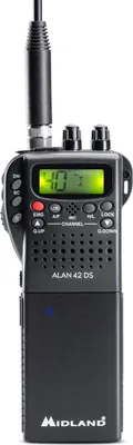 Immagine prodotto di Midland Alan 42 DS Lithium Edition - Ricetrasmettitore CB Portatile Professionale con Batteria al Litio-Ioni da 2800 mAh, Autonomia raddoppiata e 30% di peso in meno, ricarica rapida, Digital Squelch e Ricarica Rapida USB-C
