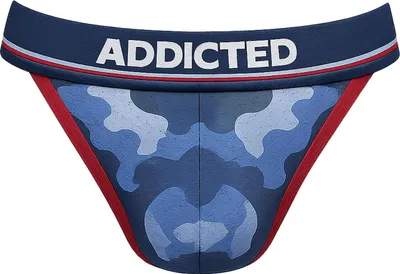 Produktbild von ADDICTED - Herren Slip Unterwäsche - Camo Mesh Push Up Bikini Brief Blau - 1x Größe S