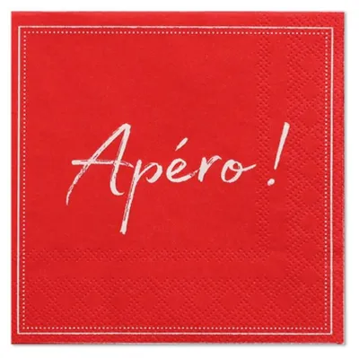 Produktbild von PAPSTAR Servietten 1/4-Falz, 25x25 cm rot, "Apero" für Feste | Folie (20 Stück)