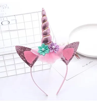 Produktbild von Go Go Gadget - Diadem - Mit Ohren und Horn - Einhorn - Hellrosa