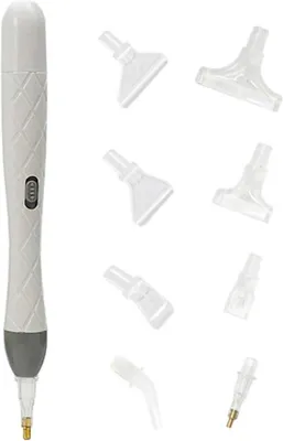 Produktbild von Elektrische Diamantstift mit LED & Doppelkopf – Für Quadrat & Rund – Weiß
