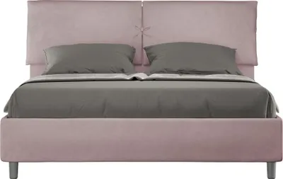 Produktbild von ITYHOME - Gepolstertes Bett ohne Lattenrost 160x190 mit Mikrofaserbezug Fliederfarbe Mados