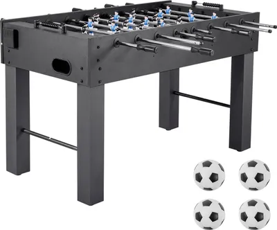 Obrázok produktu pre Stolný futbal - Stolný futbal v štandardnej veľkosti - Rozmery 137,2 x 73,7 x 87,8 cm - Vnútorné použitie - Robustný - Vrátane 4 loptičiek, počítadla bodov, 2 držiakov na nápoje
