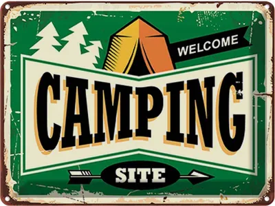 Produktbild von vianmo Blechschild 30x40 cm Camping welcome Outdoor