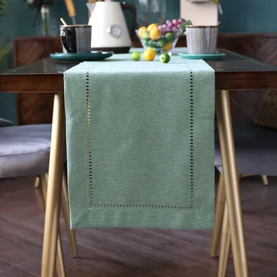 Immagine prodotto di Runner da tavolo con motivo laser tagliato, 35 x 180 cm, verde