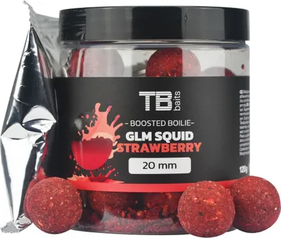 Zdjęcie produktu dla TB Baits Tomas Blazek - Boosted Boilie Squid Strawberry 16mm 120g - kulki proteinowe