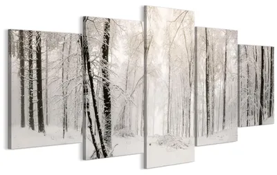 Immagine prodotto di LUMASOUL Quadri su tela 100x50 cm, Motivo invernale 3, Quadri da Parete per Soggiorno e Camera da Letto, 5 pezzi