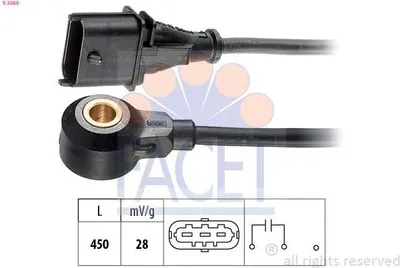 Produktbild von FACET Klopfsensor 9.3068 für OPEL Astra G CC (T98) 450mm