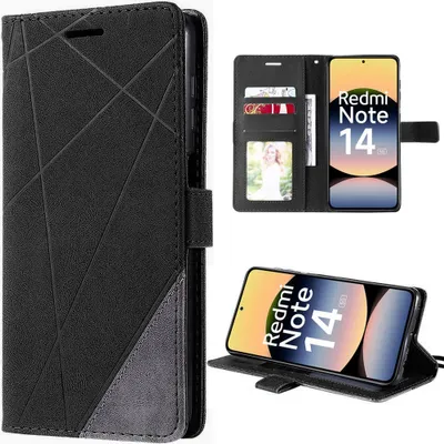 Image de Coque pour Xiaomi Redmi Note 14 5G, Anti-Rayures Protection 360 Degré CuirPolyuréthaneNoir