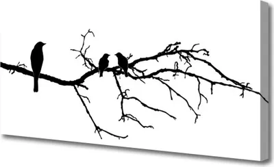 Produktbild von Tulup Leinwand-Bilder 125x50 Wandbild Canvas Kunstdruck Vögel Zweig Kunst