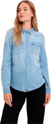 Produktbild von Vero Moda Maria Langarmhemd Blau L Damen Blau L