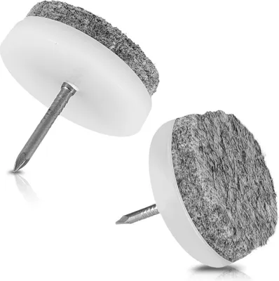 Navaris 20x Filzgleiter mit Nagel - 24mm Stuhlgleiter Set - Bodenschutz Gleiter rund für Möbel Stühle Parkett Laminat - Filz Schutz Schoner Weiß