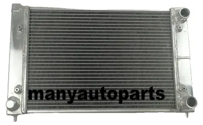 Productafbeelding van Aluminiumradiator, afmetingen kern: H308mm x B430mm x D40mm, totale afmetingen: H338mm x B544mm x D102mm, inlaat/uitlaat: Φ32mm, gewicht: 6,5 KG, 2 rijen