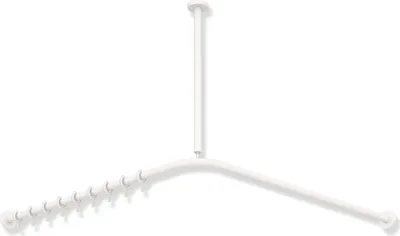 Produktbild von HEWI VH-Stange, d:25,A1/A2=1487, 28 Ringe, plvb weiß tiefmatt