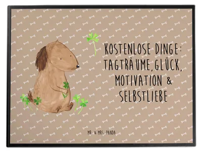 Produktbild von Mr. & Mrs. Panda Schreibunterlage Hund Kleeblatt - Hundeglück - Geschenk, schreibauflage, schreibtischauflagen, Neuanfang, Schreibtischauflage, schreibtischunterlagen