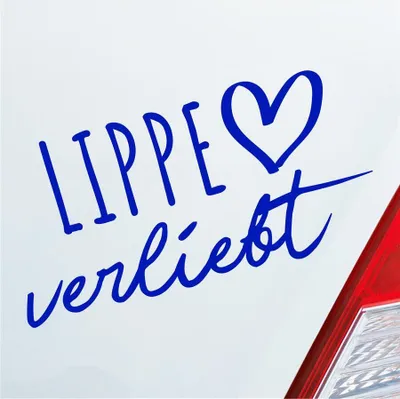 Produktbild von Auto Aufkleber Lippe verliebt Herz Fluss Wasser Water Liebe Car 19x10 cm Dunkelblau Sticker Heckscheibenaufkleber