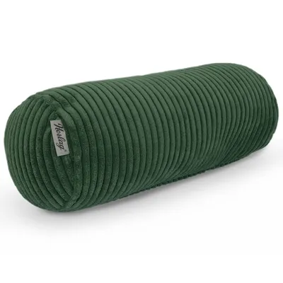 Produktbild von Herlag Kissenrolle ELLA 40x15 cm – kompakte Nackenrolle, Knierolle & Reisekissen, Dunkelgrün