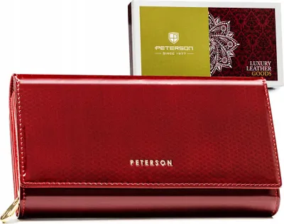 Obrázek produktu pro Peterson dámská kožená peněženka RFID červená 19,5x10 cm