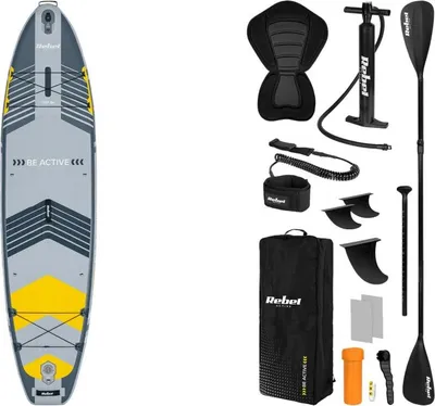 Immagine prodotto di Rebel RBA-4518-G Paddleboard con accessori 335 cm, SUP ACTIVE PRO, grigio