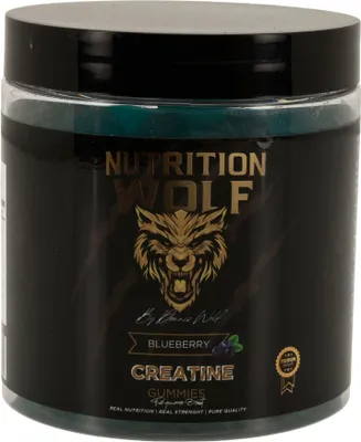 Produktbild von Nutrition Wolf Kreatin Gummies 120 Stk - 5 g Creatin pro Portion, ohne Pulver - Blaubeere