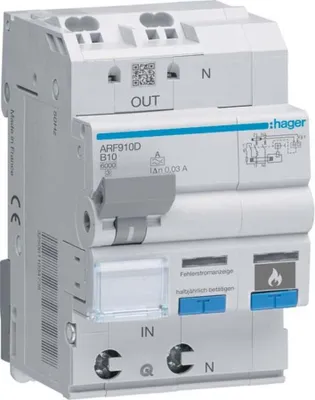 Image de HAGER ARF910D AFDD mit FI-LS 1P+N 6kA B-10A 30mA TypA (ARF910D)
