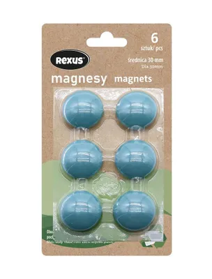 Produktbild von Magnesy Rexus ECO okrągłe do tablic i lodówek 6 sztuk