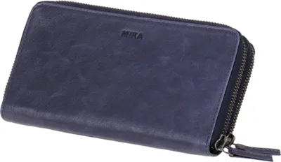 Produktbild von MIKA Damengeldbörse aus Leder Farbe: navy im Querformat