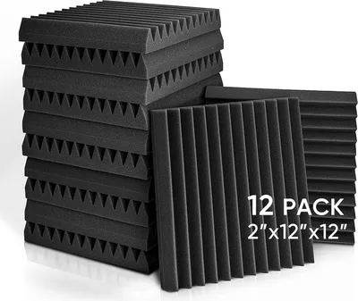 Produktbild von Fstop Labs 12 Stücke Schallabsorber, 3D Hochdichte Akustikschaumstoff, Hall-Echo-Fliesen reduzieren, 5x30x30cm