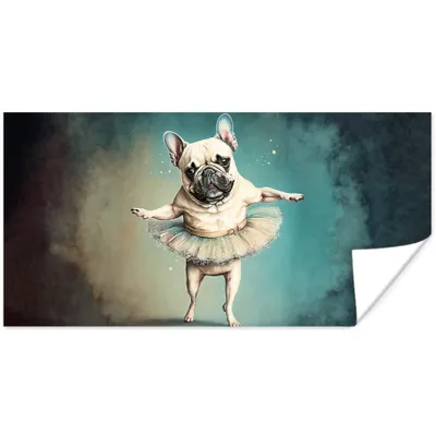 Produktbild von MuchoWow® Poster Hund - Tutu - Ballett - Abstrakt - Porträt 80x40 cm - Wanddeko