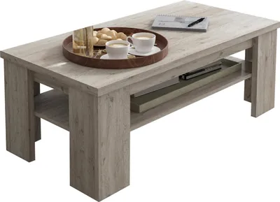 Image de Mergozzo - Table de Salon, 110x55x41h cm Chêne Gris, un Compartiment