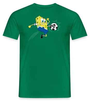Produktbild von Spreadshirt Spongebob Schwammkopf Kickt Einen Fußball Männer T-Shirt, XXL, Kelly Green