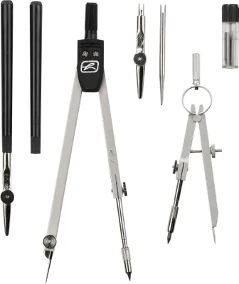 Image de herlitz 8710105 herlitz boîte à compas 7 pièces, noir