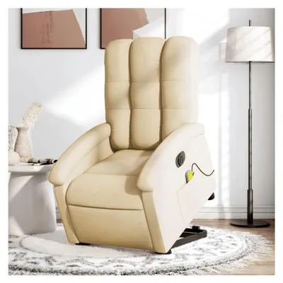 Produktbild von Elektrischer Massagesessel, cremefarben, Stoffbezug, verstellbarer Sessel für das Wohnzimmer, Aufstehsessel, Relaxsessel