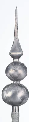 Produktbild von Weihnachtsbaumspitze Groß 35cm in "Ice Grau Silber" Regen