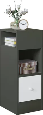 Produktbild von EUGAD Nachttisch schmal, mit Ablagen Schublade, Nachtschrank, Dunkelgrau