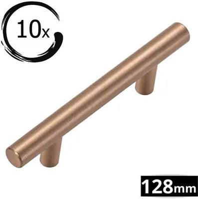 Productafbeelding van By MJM Denver handgreep 128mm Rose Brons RVS, set van 10